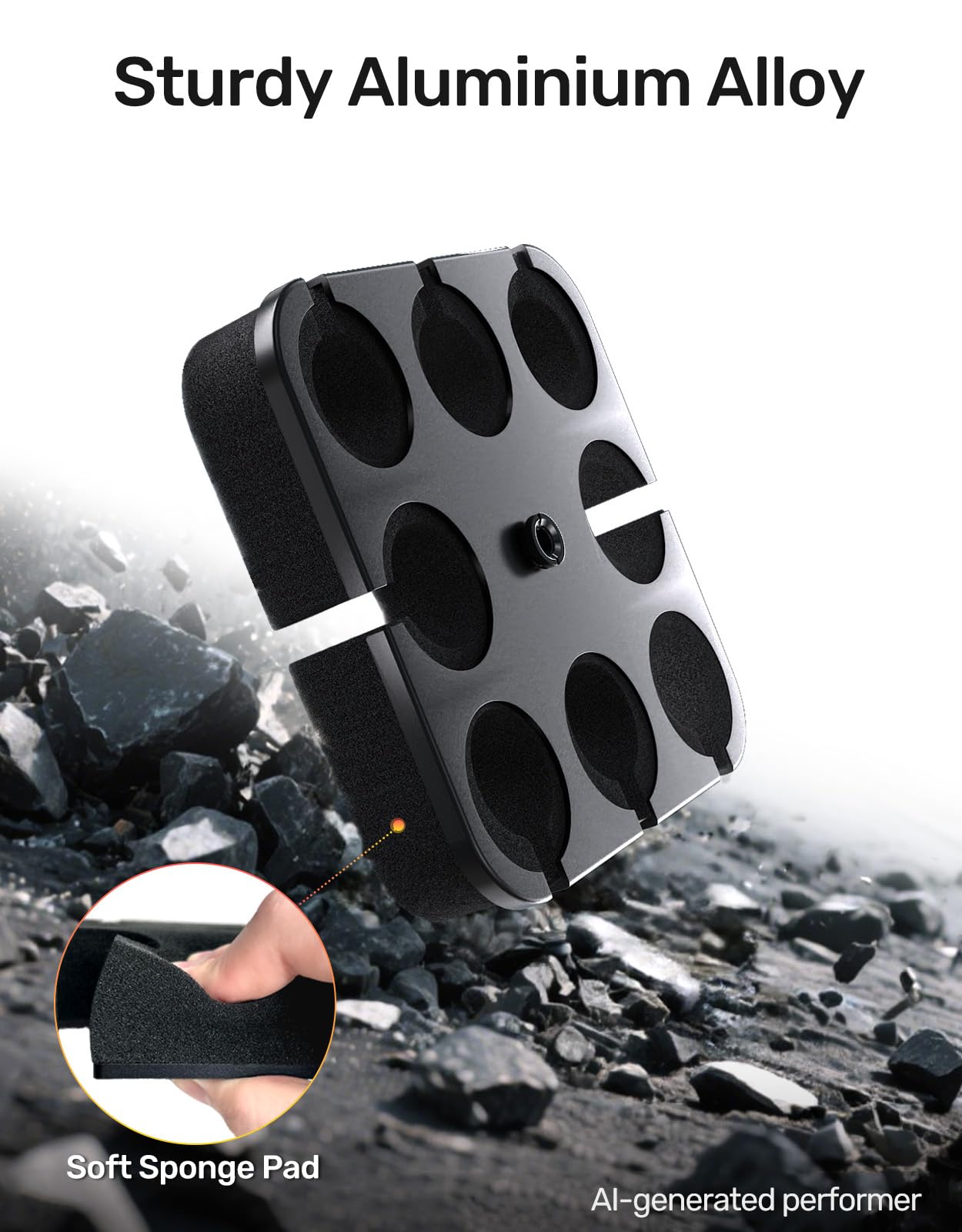 Multi Mic Holder for Stand, Organizer for 8 Mics, Aluminum/Foam Protection