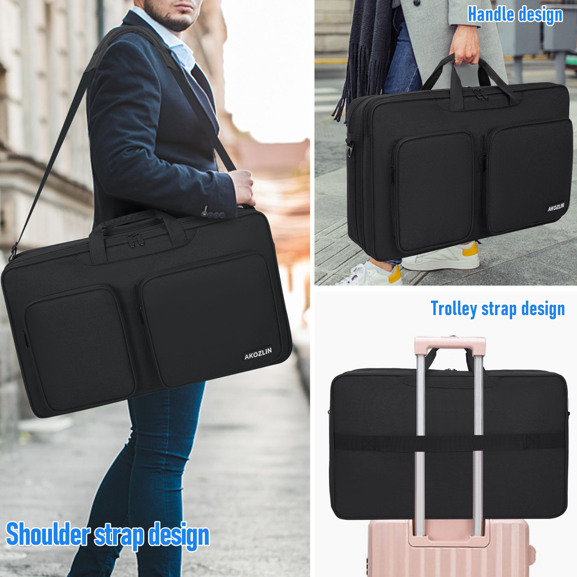 AKOZLIN Multi-layer Controller Gig Bag Padded Mixer Carry Case Fits for Pioneer DDJ SR SR2 RR Denon MC4000 Numark NVII Mixtrack Pro 3 NV Platinum Controller