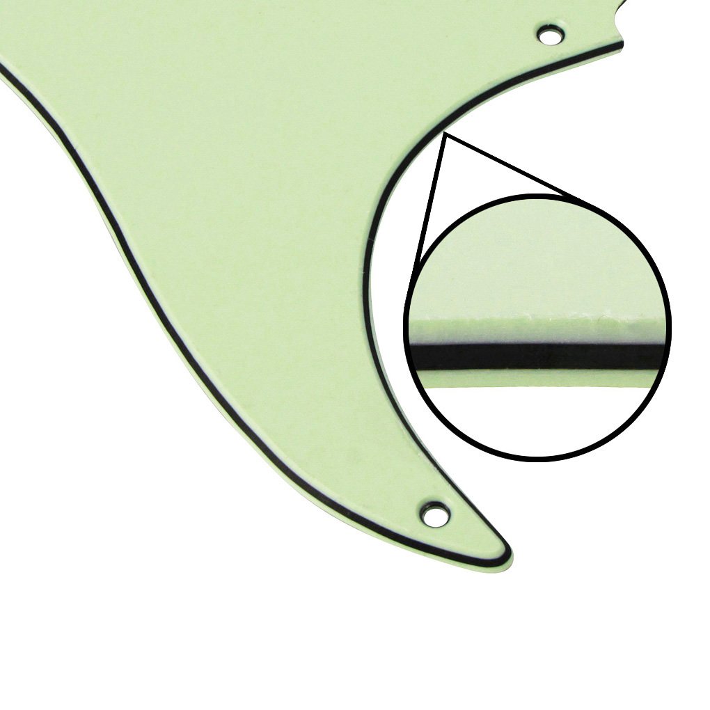 FLEOR SSS 8 Hole Vintage ST Pickguard Guitar Back Plate with Screw for Vintage ST Style Guitar Parts, 3Ply Mint Green