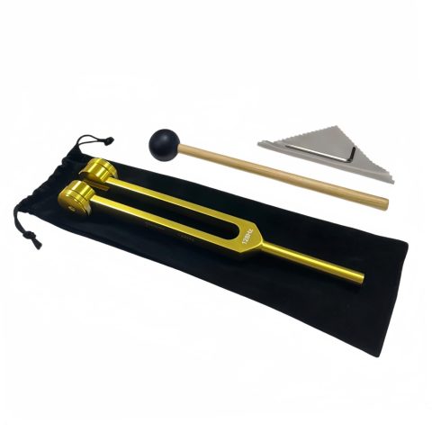 Miwayer Professional 128Hz Tuning Forks Golden (Otto Style) for Healing, Medical, and Music – Multi-Frequency Tuning Fork Kit for Sound Therapy, Meditation, Chakra Balancing