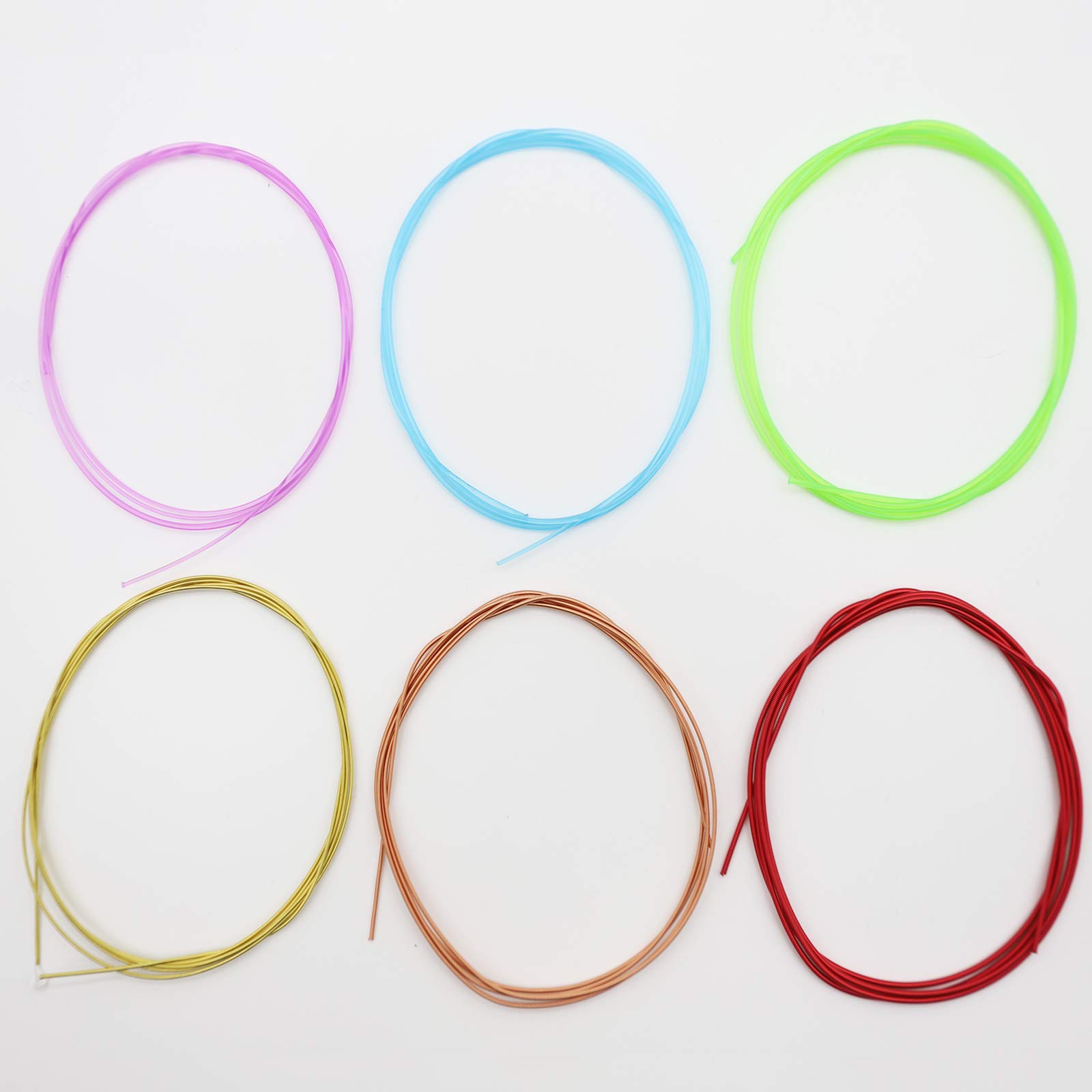 Colorful nylon classical guitar strings, nylon strings core, colorful coated copper alloy wound, normal tension. 028-.043
