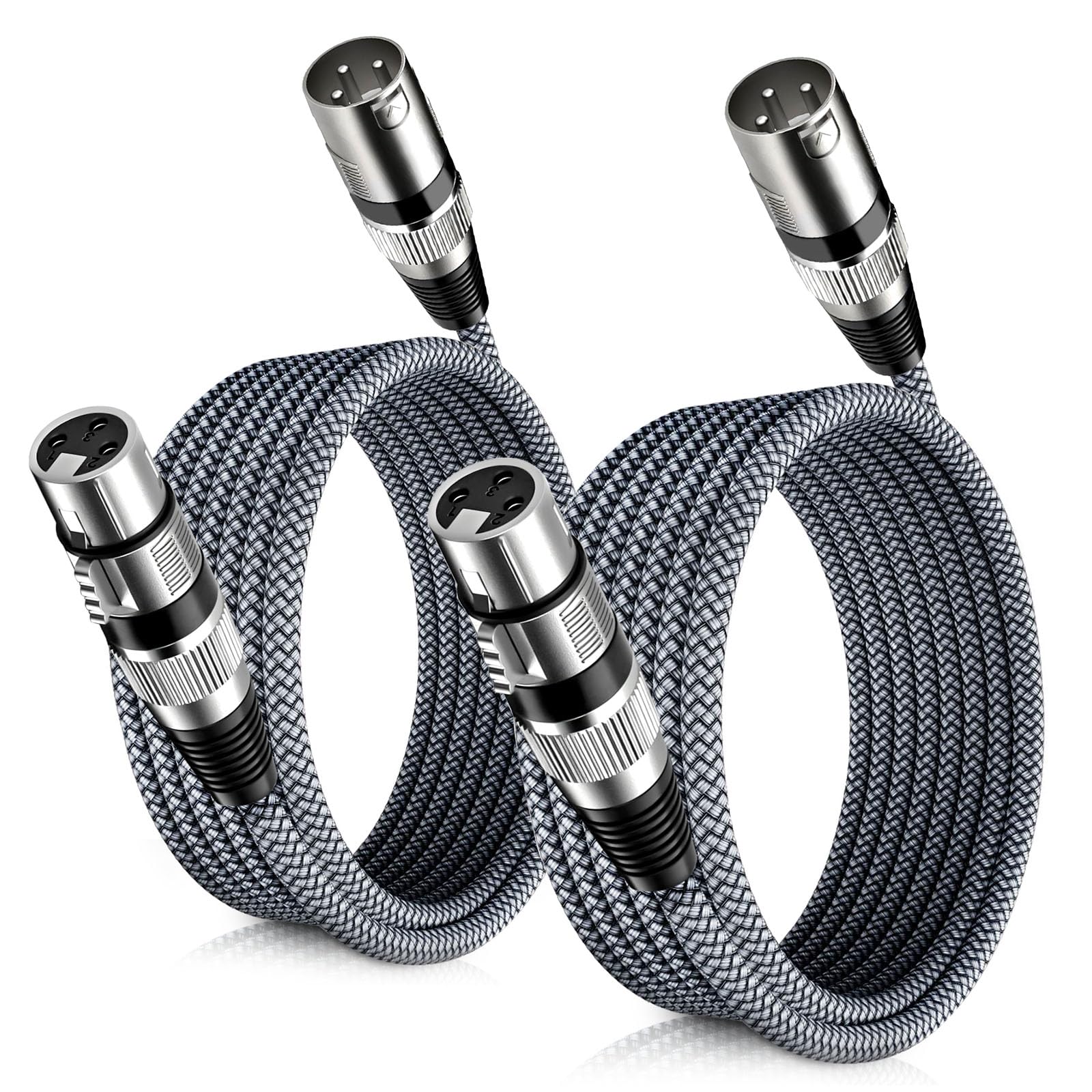 Elebase XLR to XLR Mic Cable 2Pack 3M/10FT,Male to Female Microphone Cord