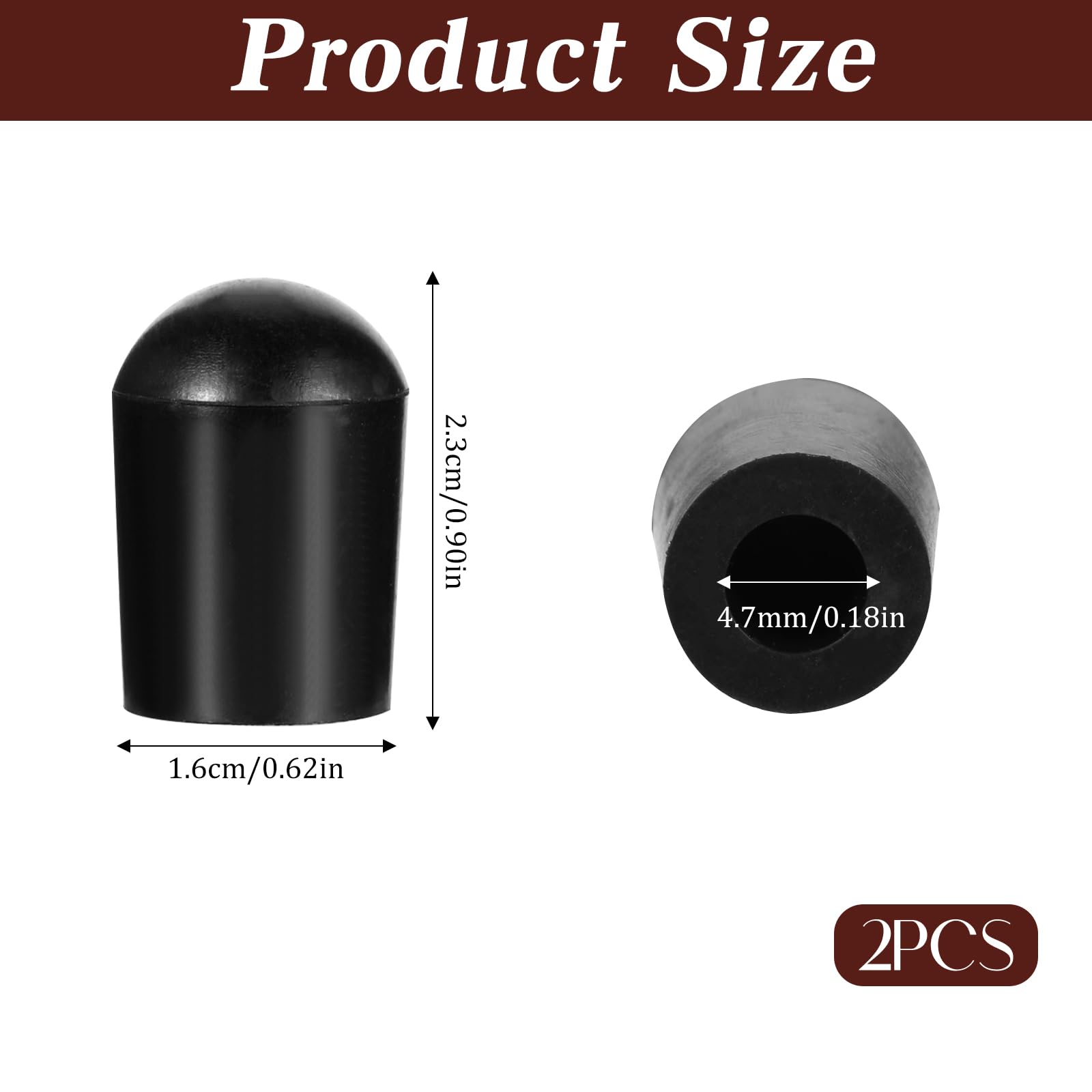 2Pcs Cello Endpin Rubber Tip, Cello Endpin Stopper Slipstop Holder Celloes Rock Stopper End pin Cap Protector Instrument for Celloes Practice Performance