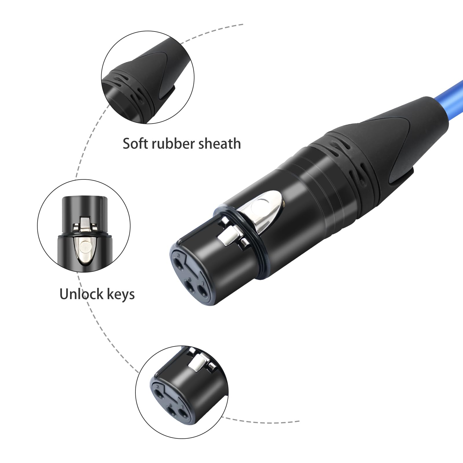 HUALEU 2Pack 3.3Feet XLR Female to 1/4 TS Right Angle,1/4 TS Right Angle to XLR Female Micphone Cable,6N OFC+Silver Plated HI-END Audio Cable for Micphone Mixer