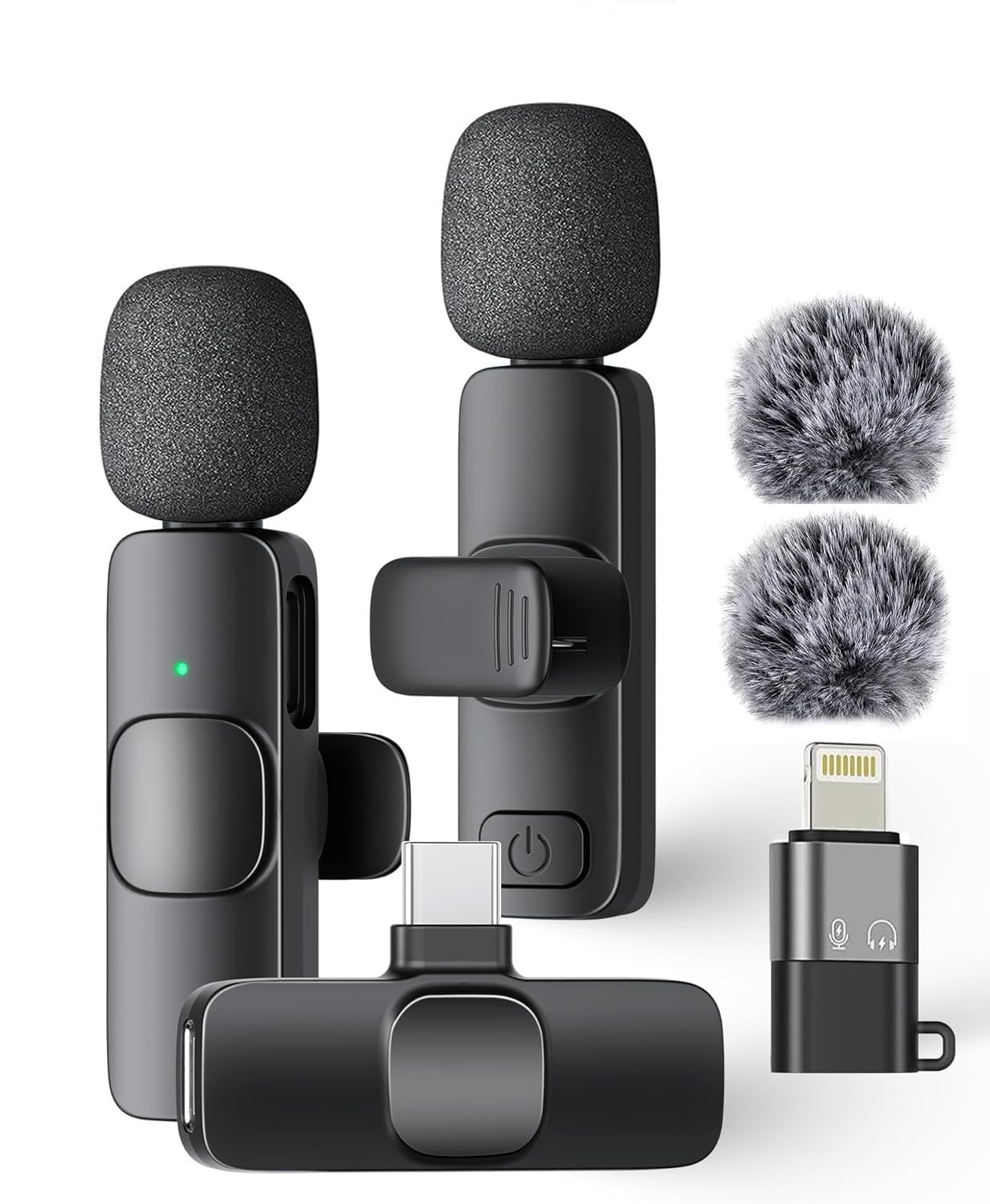 Wireless Mini Lavalier Microphone for iPhone iPad Android Phone PC Laptop, Plug-Play Mini Mic with Noise Reduction, Lapel Microphone Plug-Play for Interview Video Podcast Vlog YouTube TikTok
