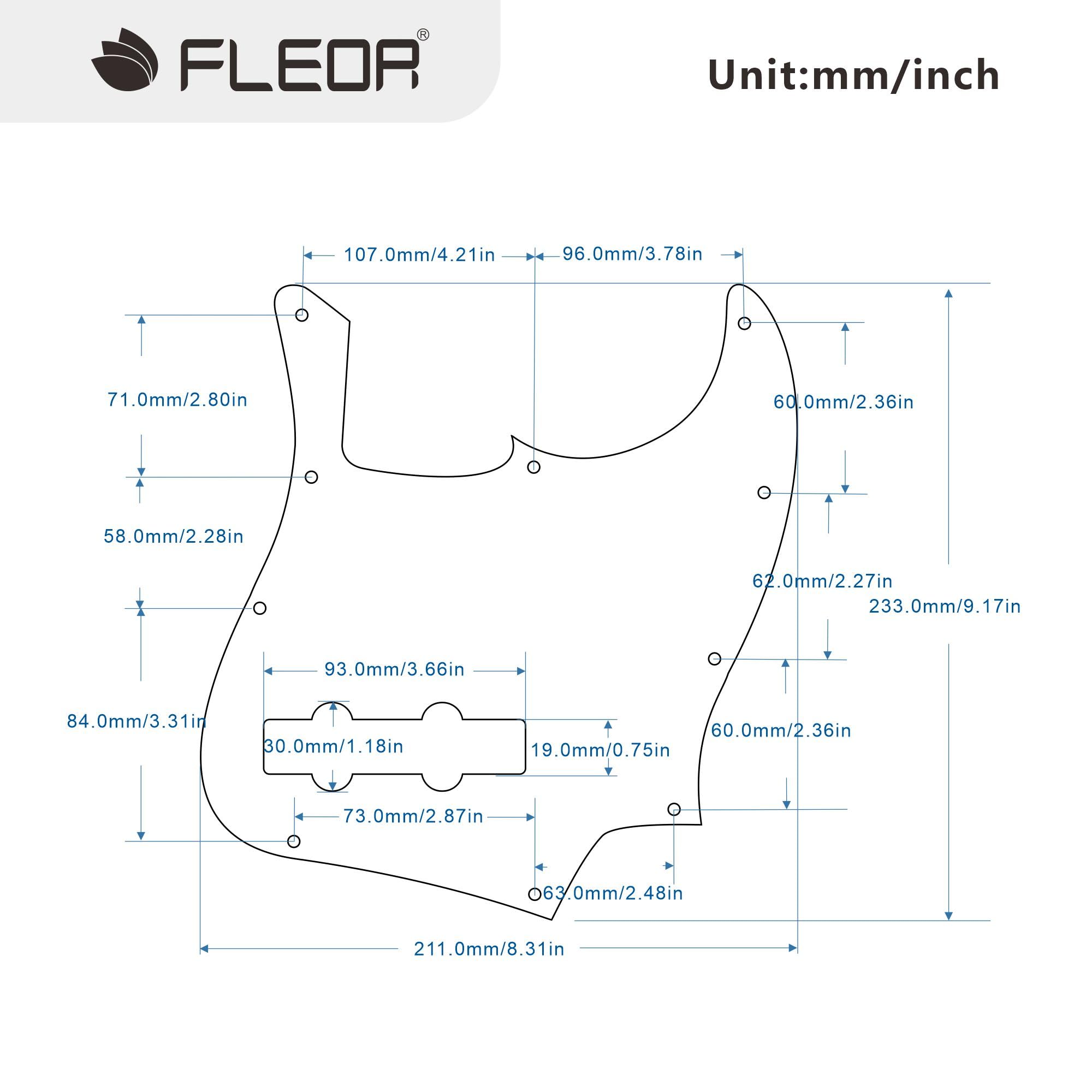 FLEOR 10 Hole J Bass Pickguard Scratch Plate Pick Guards for 4 Strings American/Mexican Standard J Bass Part, 4Ply Red Tortoise Shell