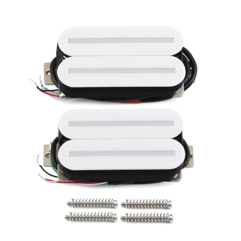 FLEOR Hot Dual Rail Humbucker Pickups Ceramic Electric Guitar Neck+Bridge Pickup Humbucker Set, White