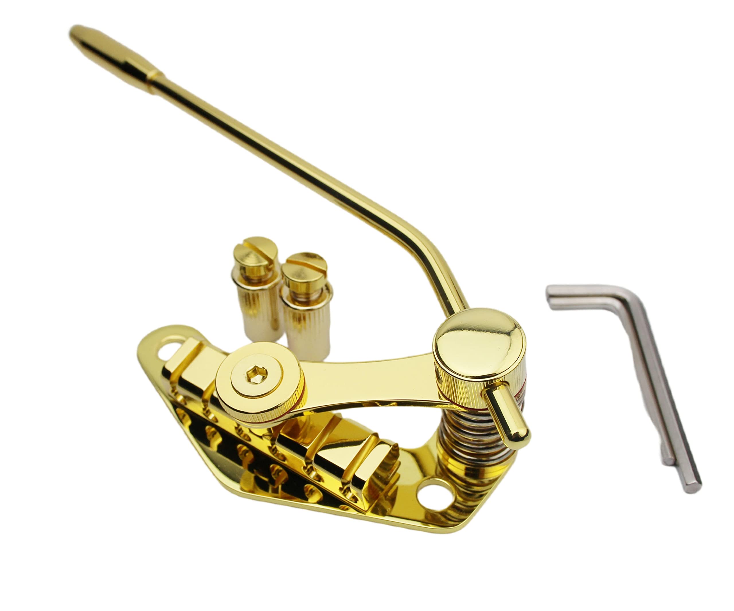 Guyker Tune-O-Matic Style Electric Guitar Bridge Stop Bar Tailpiece Tremolo Compatible with LP SG Guitars TM85, Gold