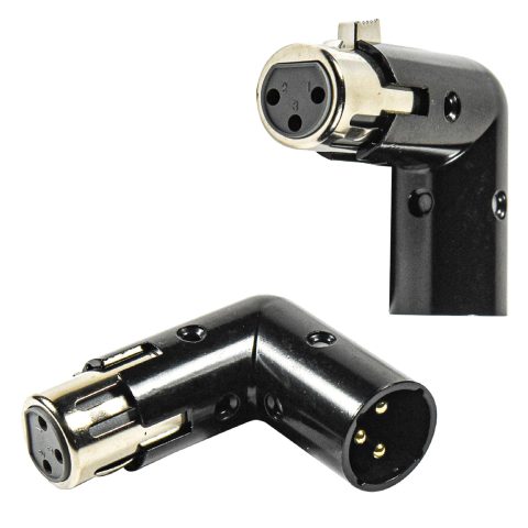 HQRP 2-Pack 3-Pin XLR Angle Adapter Dual Male & Female with 4 Adjustable Angle Positions Right Left and 90 Degree, Compatible with Mixers that Interfere with Other Applications, 3-Pin Connector