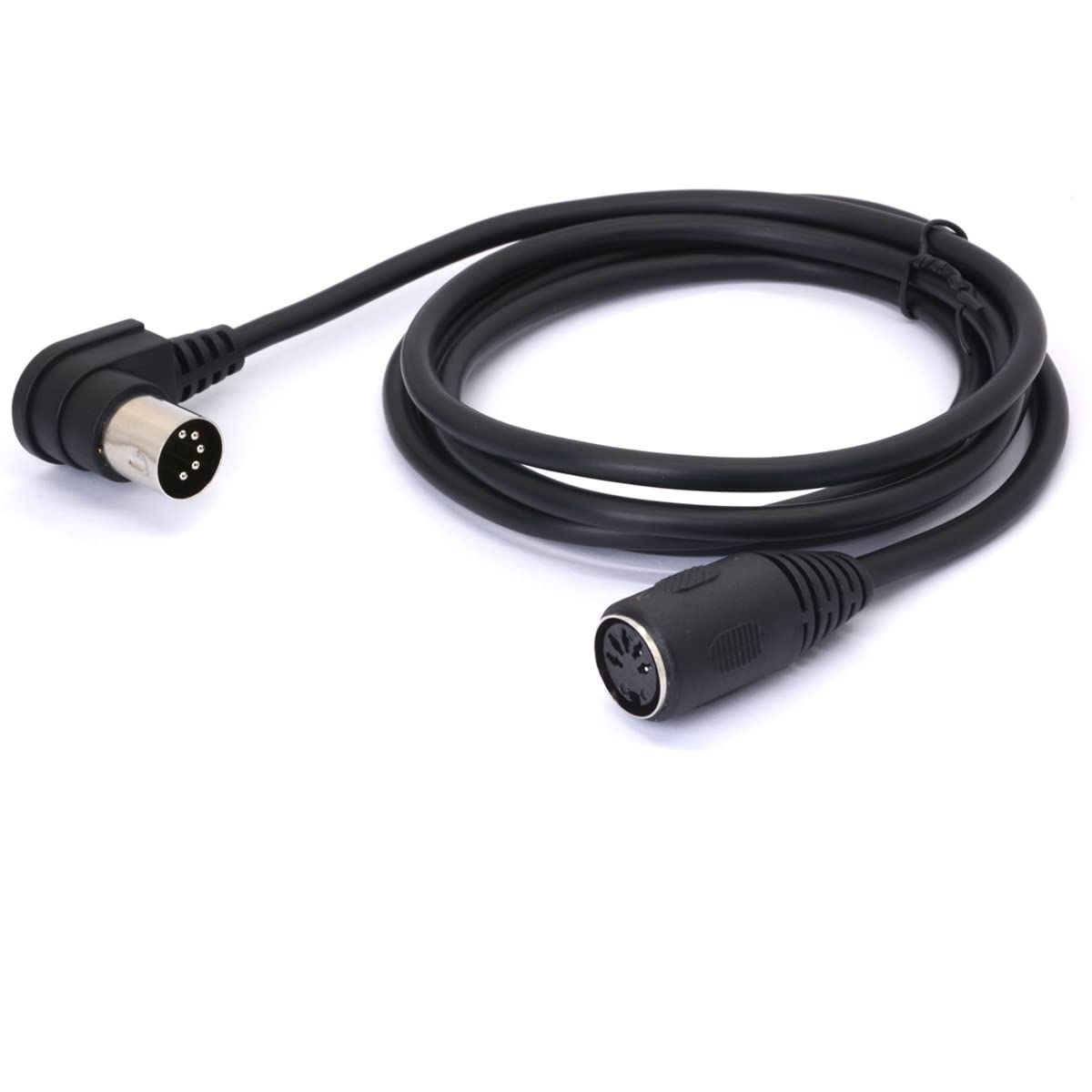 MIDI 5-Pin DIN 90 Degree Male Plug to Female Socket Audio MIDI/AT Cable