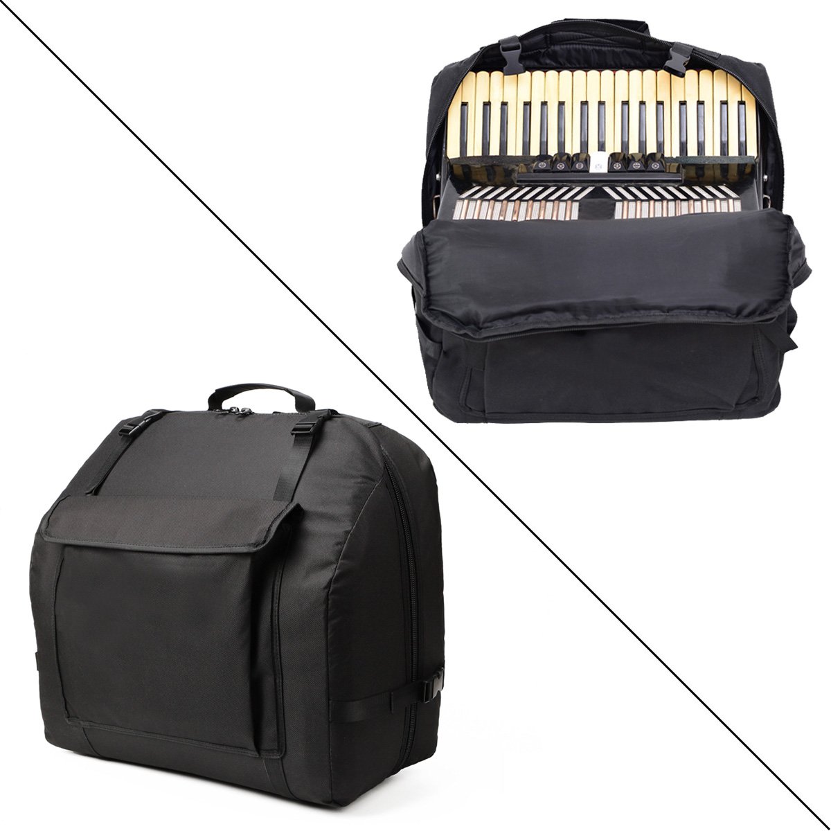 NKTM Accordion Case – Gig Bag for 120 Bass Accordion – Straps & Accessories – Soft Case (20.5 x 17 x 9.8 in)