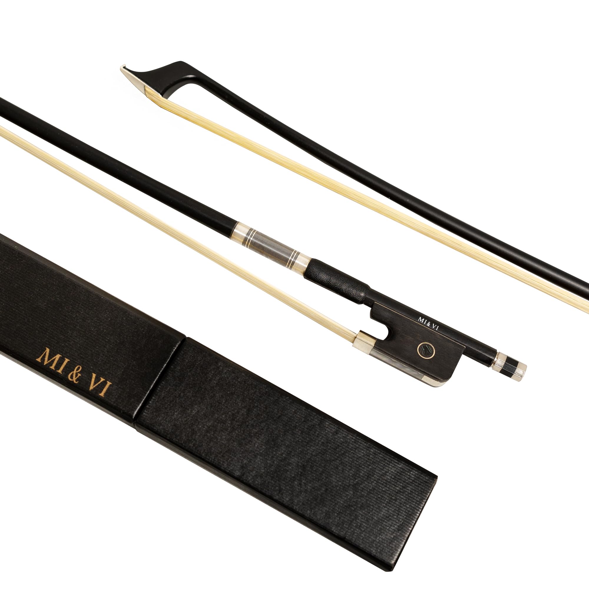 MI&VI CB-720 Classic Carbon Fiber Cello Bow (Full Size 4/4) with Case Included | Ebony Frog | Well Balanced | Mongolian Horse Hair – MIVI Music