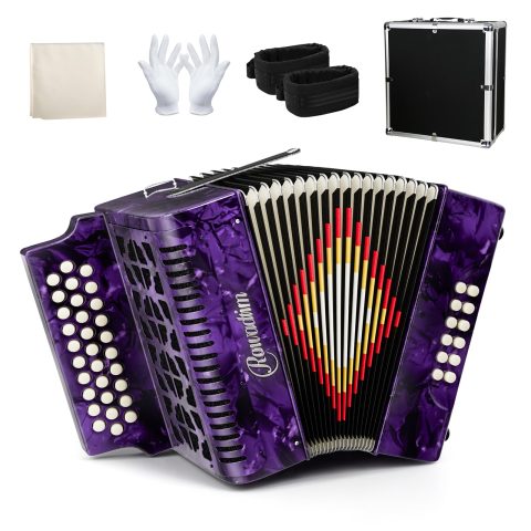 Accordions 31 Key 12 Bass Diatonic F/B/E Accordion Carry Kit (Purple)