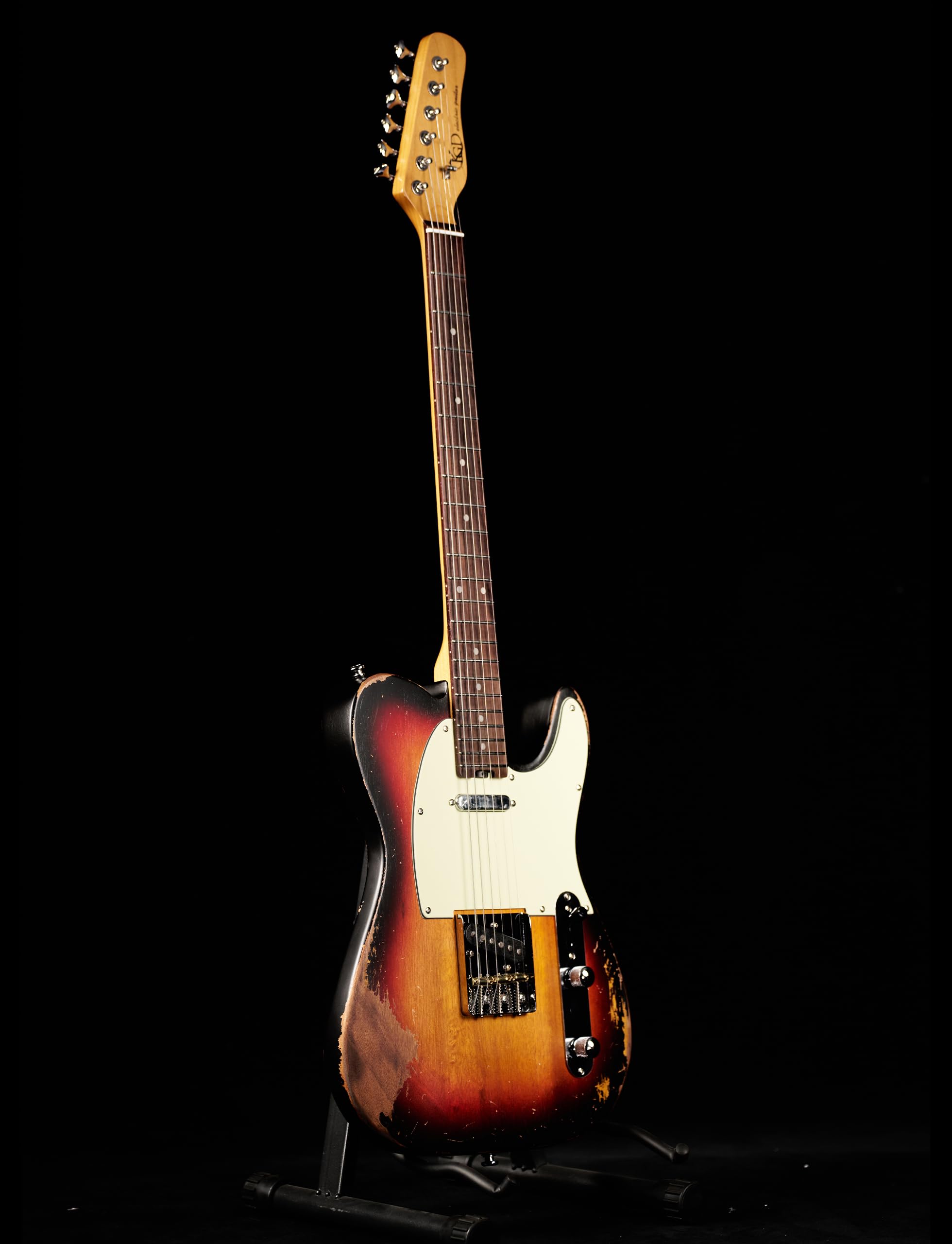 KGD Relic electric guitar mahogany body carbonized maple neck rosewood fretboard 6-string solidbody electric guitar S-S pickupsbrass barrel saddle bridge (Sunburst)