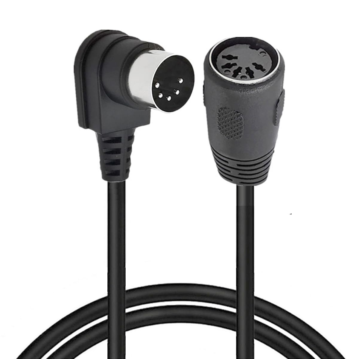 MIDI 5-Pin DIN 90 Degree Male Plug to Female Socket Audio MIDI/AT Cable