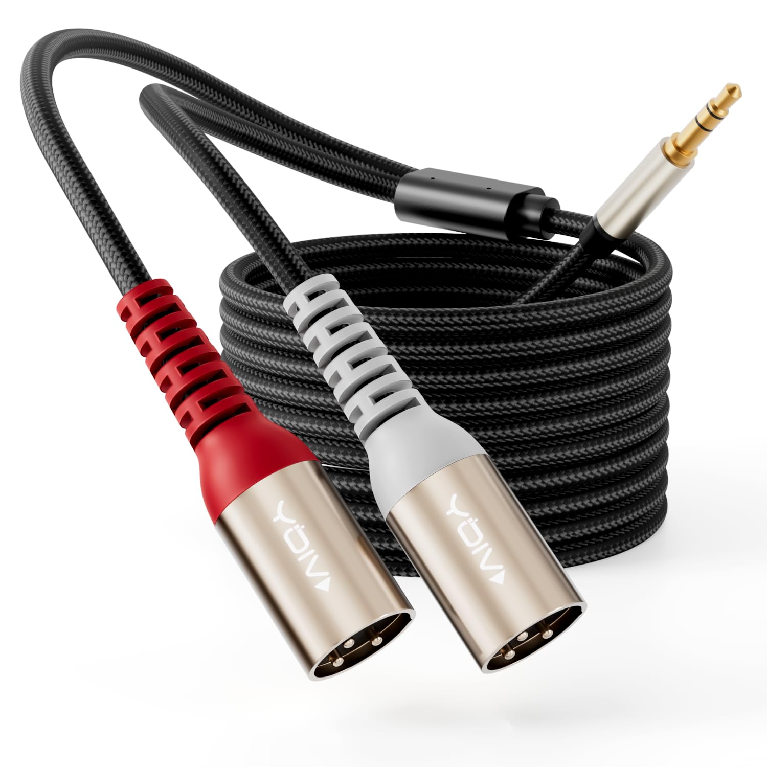 VIOY 3.5mm TRS to Dual XLR Male Cable, Unbalanced Microphone Cord, 15 FT