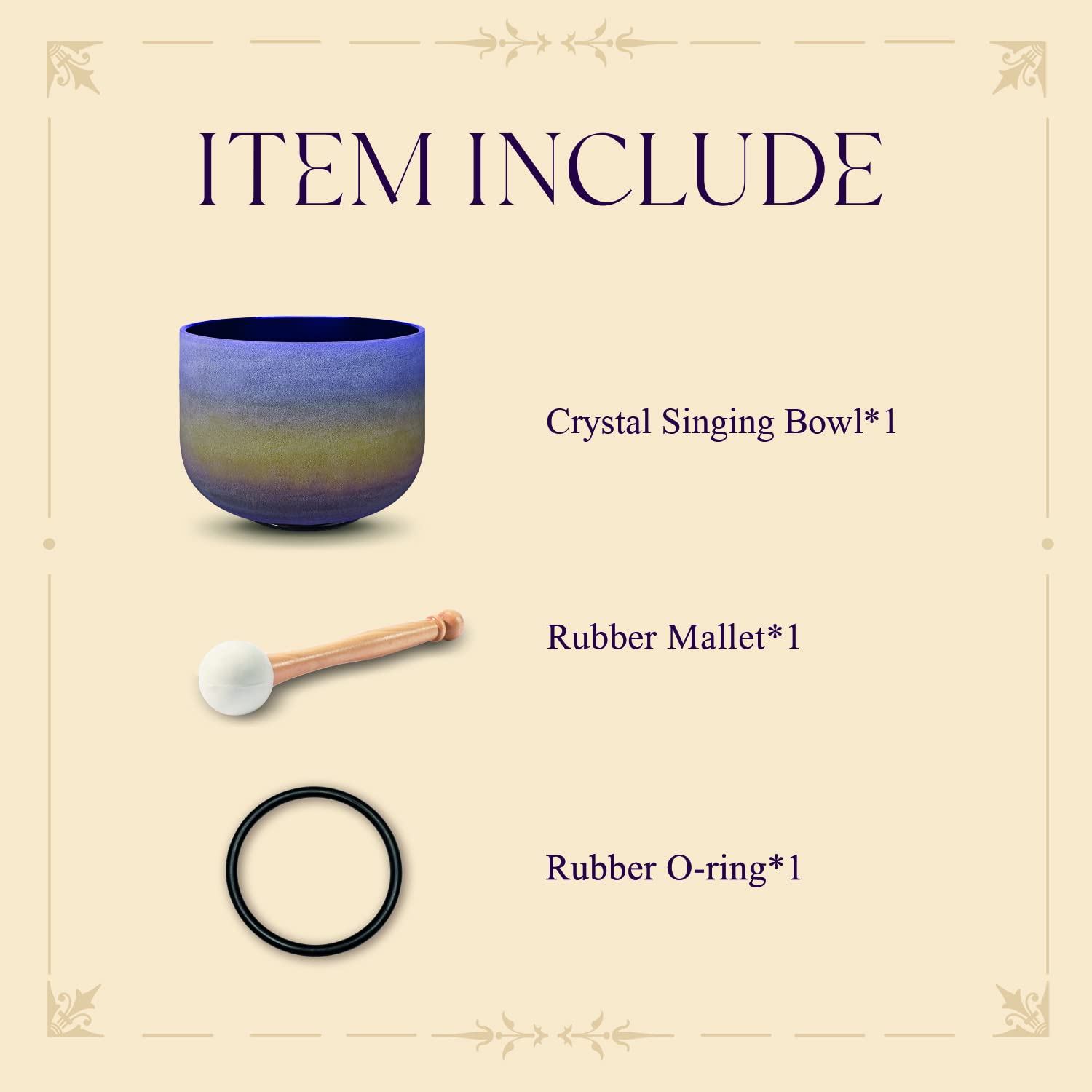 CVNC 8 Inch Rainbow Color Frosted Quartz Crystal Singing Bowl 440HZ F Note