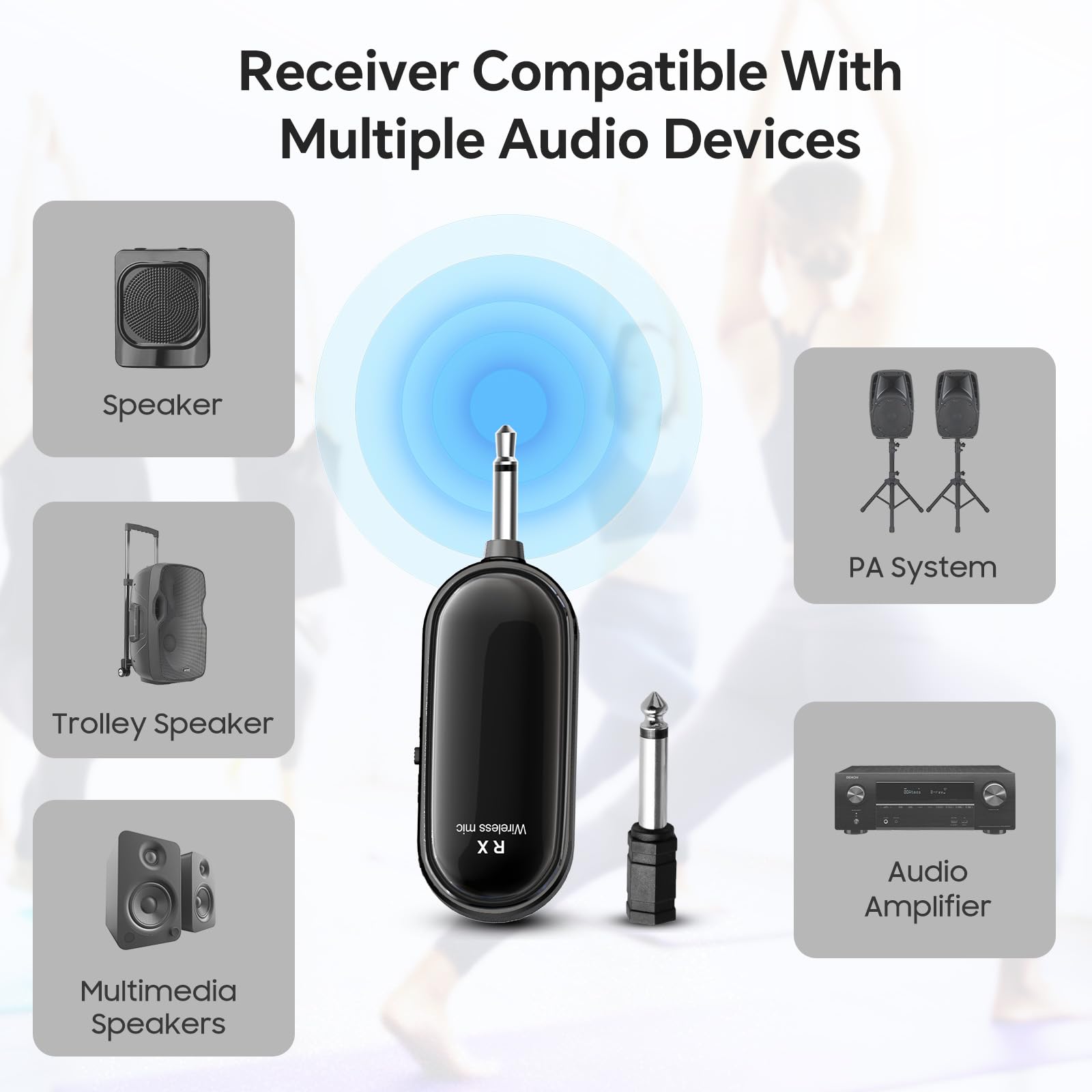 XIAOKOA Wireless Microphone Headset, 2.4G Head Microphones System