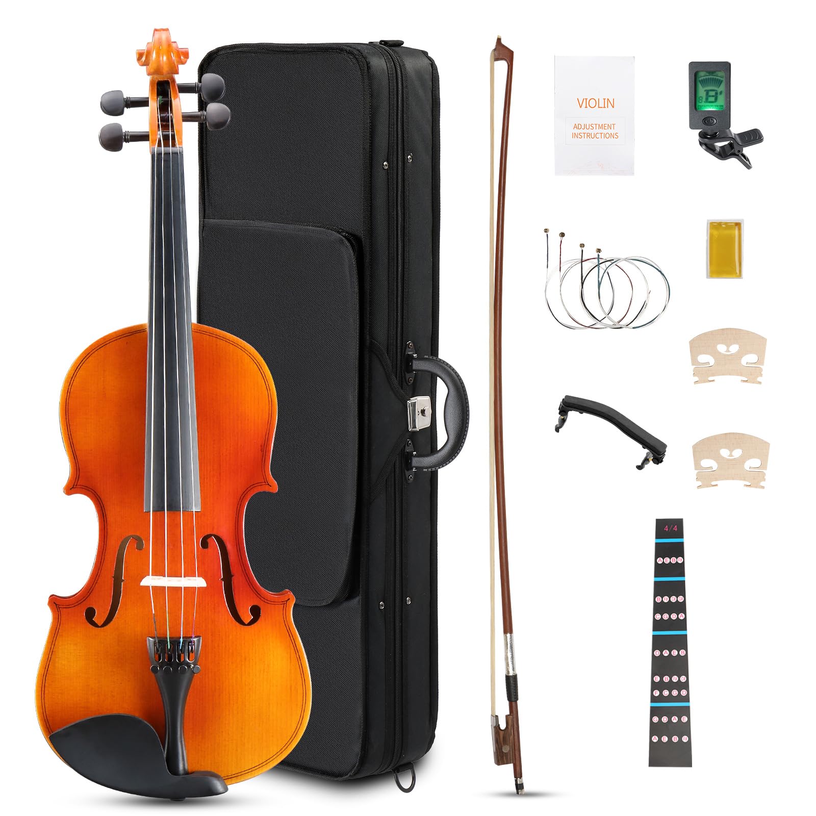Ktaxon Violin 4/4 Full Size Set Acoustic Fiddle Complete Kit, Matte