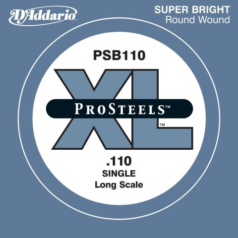 D’Addario PSB110 ProSteels Bass Guitar Single String, Long Scale, .110