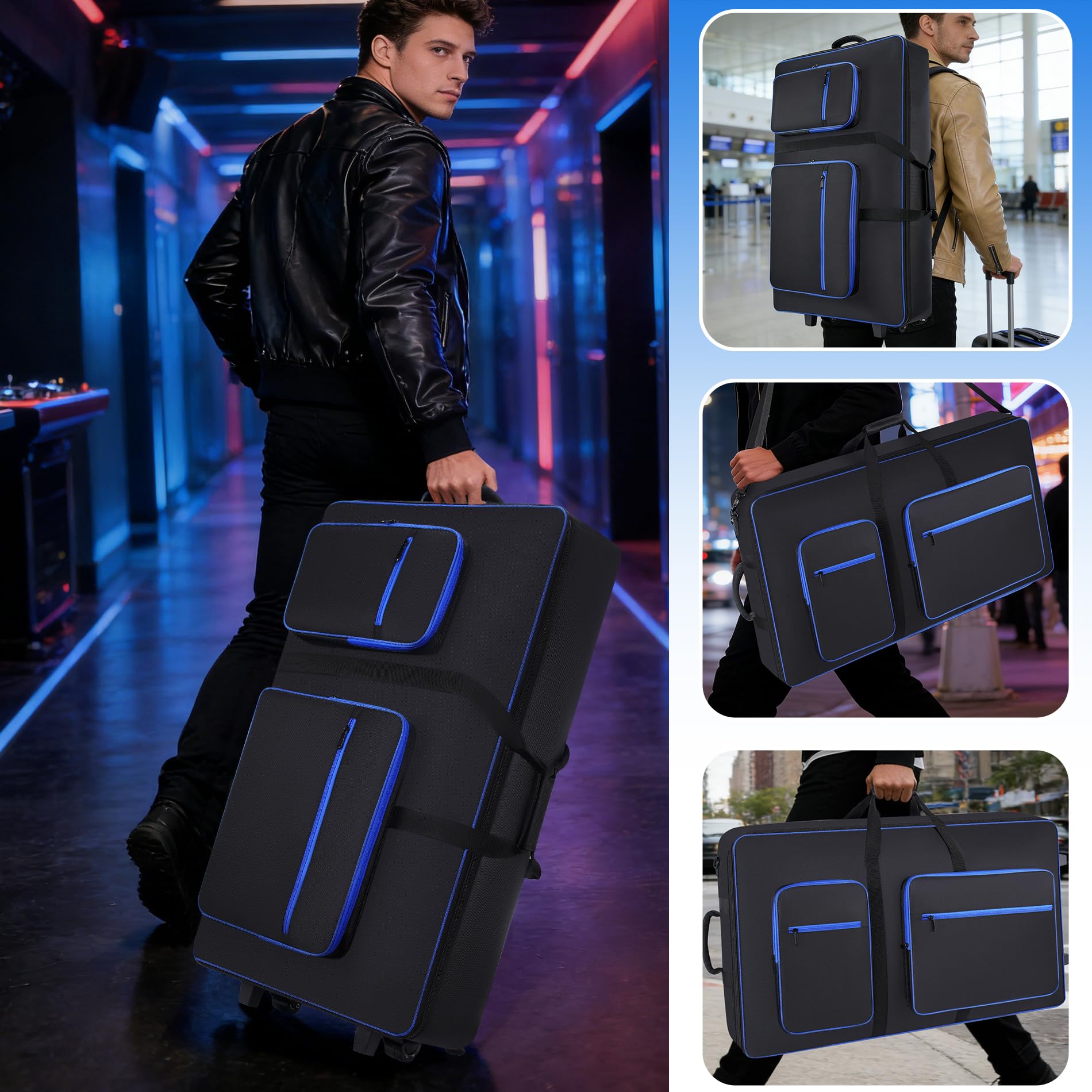 Aleemin DJ Controller Case with Wheels Compatible with XDJ-AZ