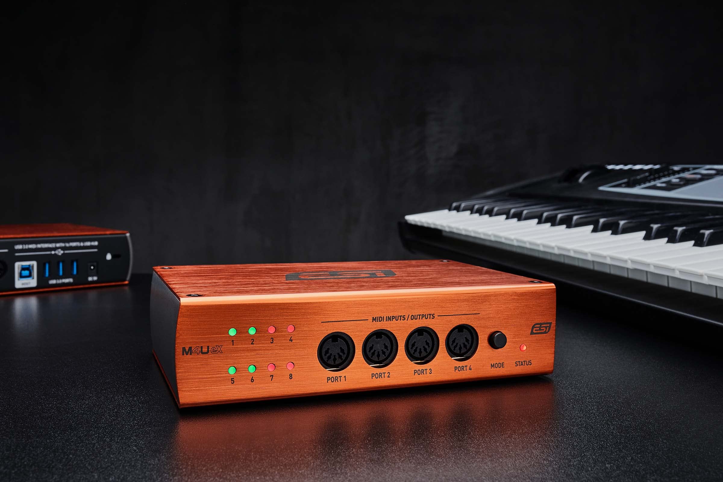 ESI M4U eX: 8-Port USB 3.0 MIDI Interface – Class-Compliant, Plug-and-Play Connectivity for PC/Mac, with Standalone Functionality & Integrated USB Hub, Includes Free Cubasis LE for iOS