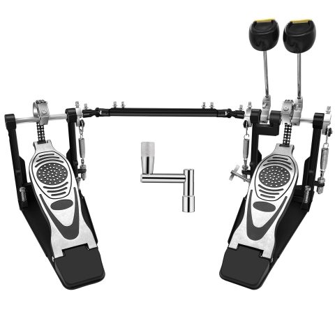 Double Bass Drum Pedal, Double Chain Drive Kick Pedal with Adjustable Beater