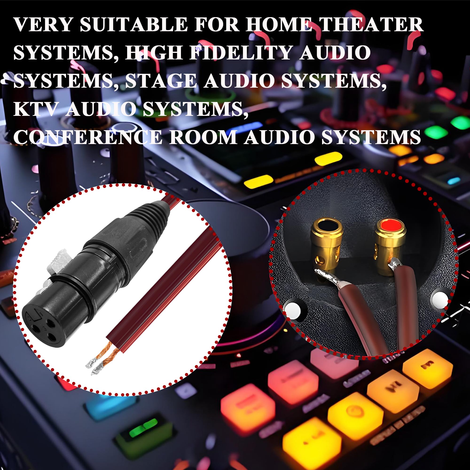 MAYWILLA 3PIN Microphone Cable Pigtail Bare Wire Open End XLR Female 3PIN Connector Speaker Audio Mic DIY Replacement Extension Cord for DJ/PA Subwoofer Amplifier Mixer-1M/3.28FT