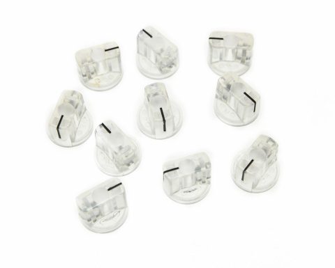 KAISH 10pcs Clear Guitar AMP Effect Pedal Knobs Pointer Knob with Set Screw Transparent