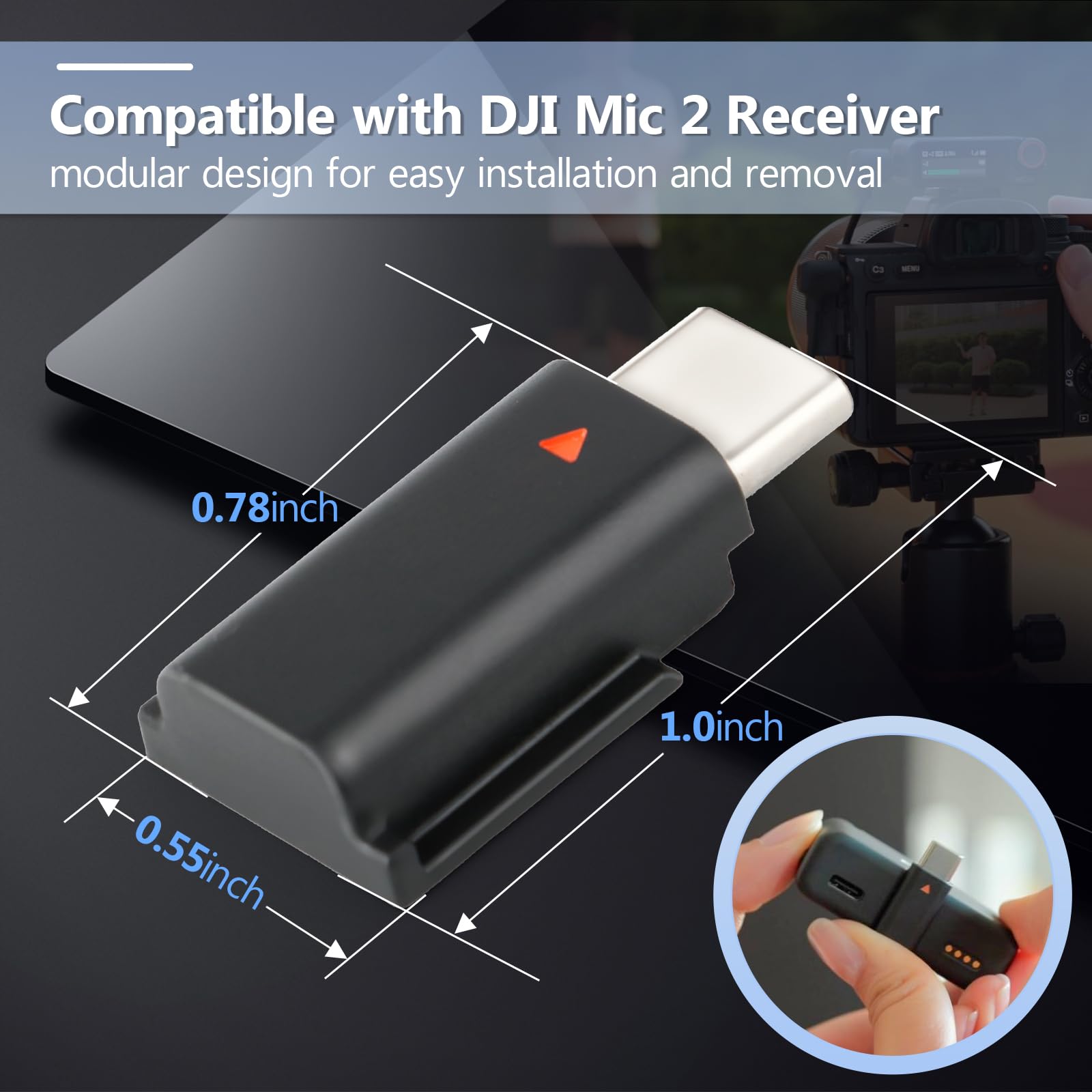 for DJI MIC 2 Adapter Type-C Phone Wireless Microphone Receiver for Mic 2 Type-C Adapter Phone Tablet USB Mic Accessories