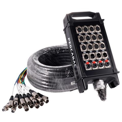 12Channel 50’Pro Stage XLR Snake Cable with XLR&1/4″ TRS Returns on The Box