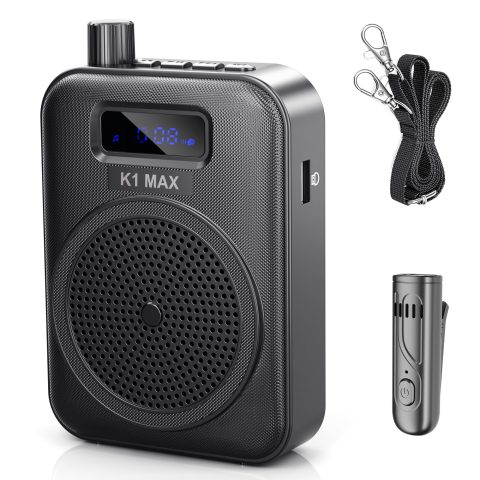 Sunnymark Wireless Voice Amplifier for Teachers, Bluetooth Lavalier Mic