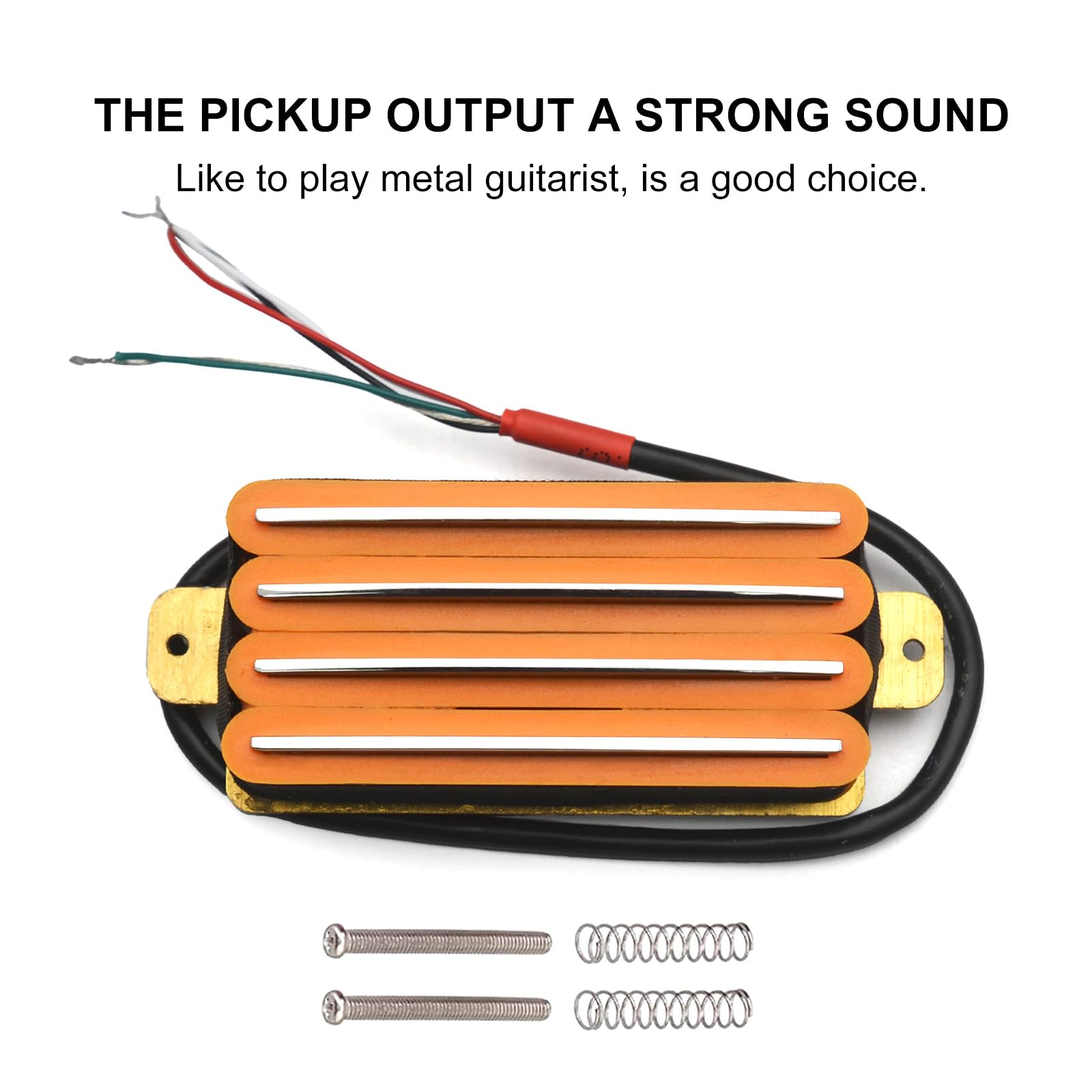 SAPHUE 2-Dual Blade Electric Guitar High Output Track Type Four Coil Humbucker Pickup Orange