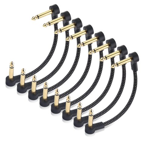 Cable Matters 8-Pack Braided Guitar Patch Cable, 6 Inches