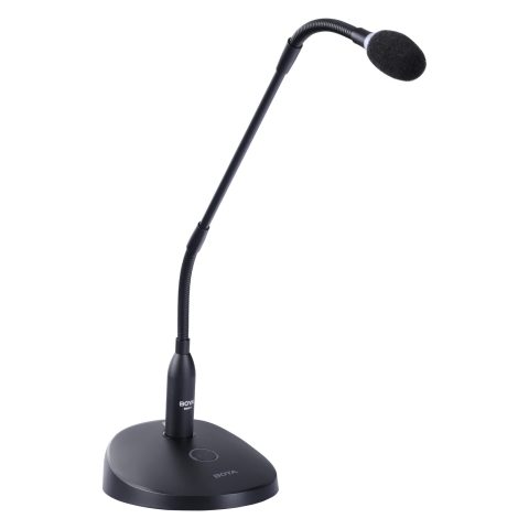 BOYA 18″ Gooseneck Condenser Microphone with Desktop Base, LED Indicator – Podium Microphone for Conference Meeting Video Live Streaming Lecture Speech Podcast (XLR Interface BY-GM18CB)