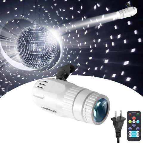 Disco Ball Light, Palujorty 15W Pinspot Light Plug in for Disco Ball for Party Stage (65” Extra Long Power Cord)