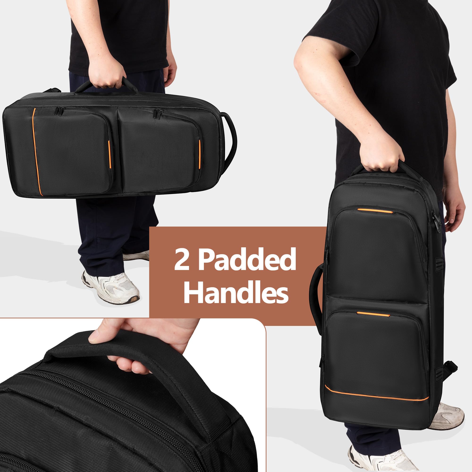 Rexmica Padded Alto Sax Case Gig Bag Backpack with Hidden Shoulder Strap
