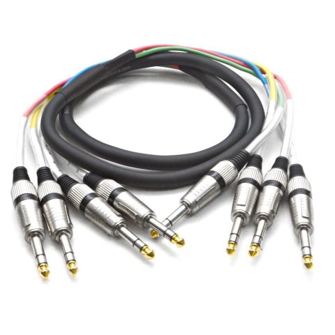 4 Channel 1/4″ TRS Snake Cable – 5 Feet Long – Serviceable Ends – Pro Audio Effects Snake for Live Live, Recording, Studios, and Gigs – Patch, Amp, Mixer, Audio Interface 5′