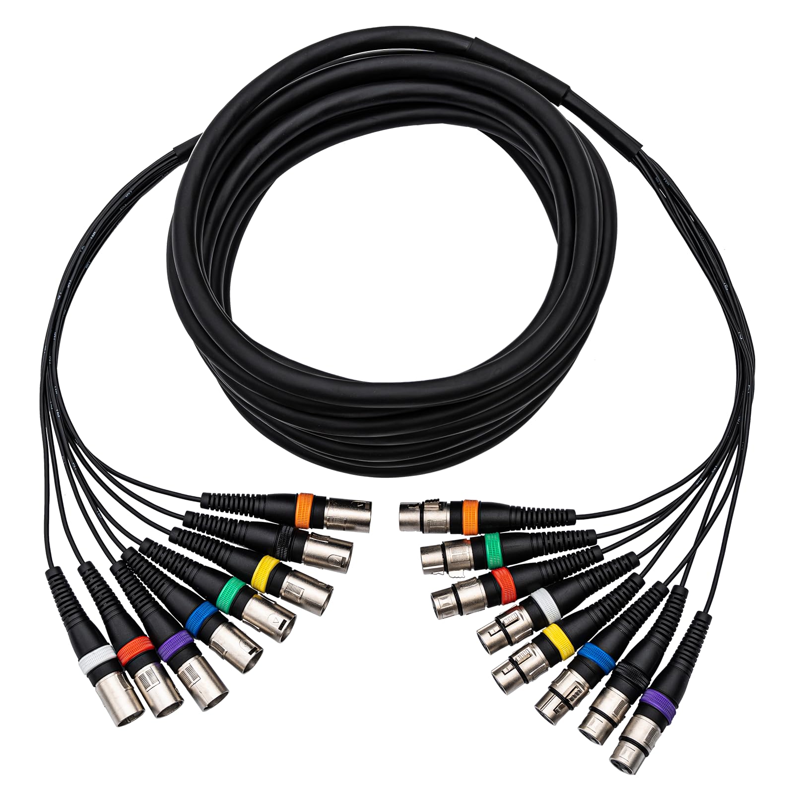 8 Channel XLR Male to Female Snake Cables, Microphone Patch Cable 15FT