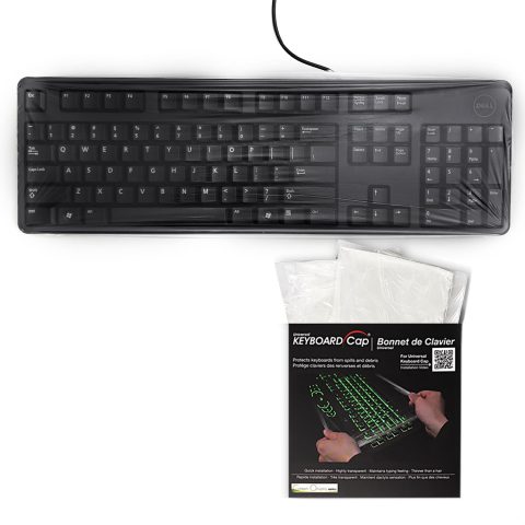 Green Onions Supply Universal KeyboardCap. Fully Covered Flat Style 0.025mm Waterproof Anti-Dust Desktop Keyboard Cover with Numeric Hospital/Dentist Use (0.03mm Size M(2 Packs))