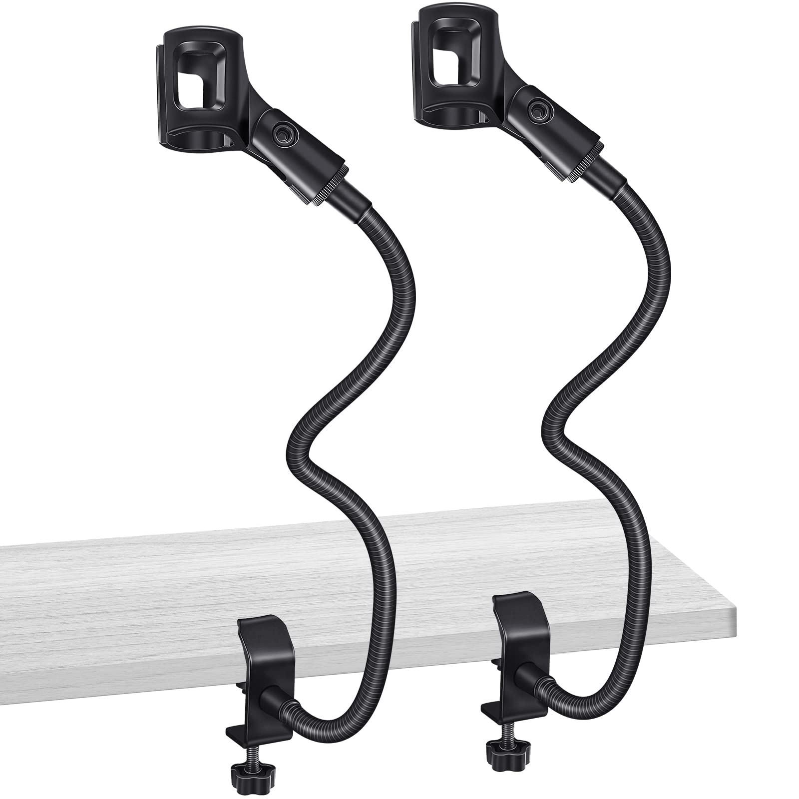 Flutesan 2 Sets Gooseneck Mic Stand 13 in Flexible Desktop with Desk Clamp