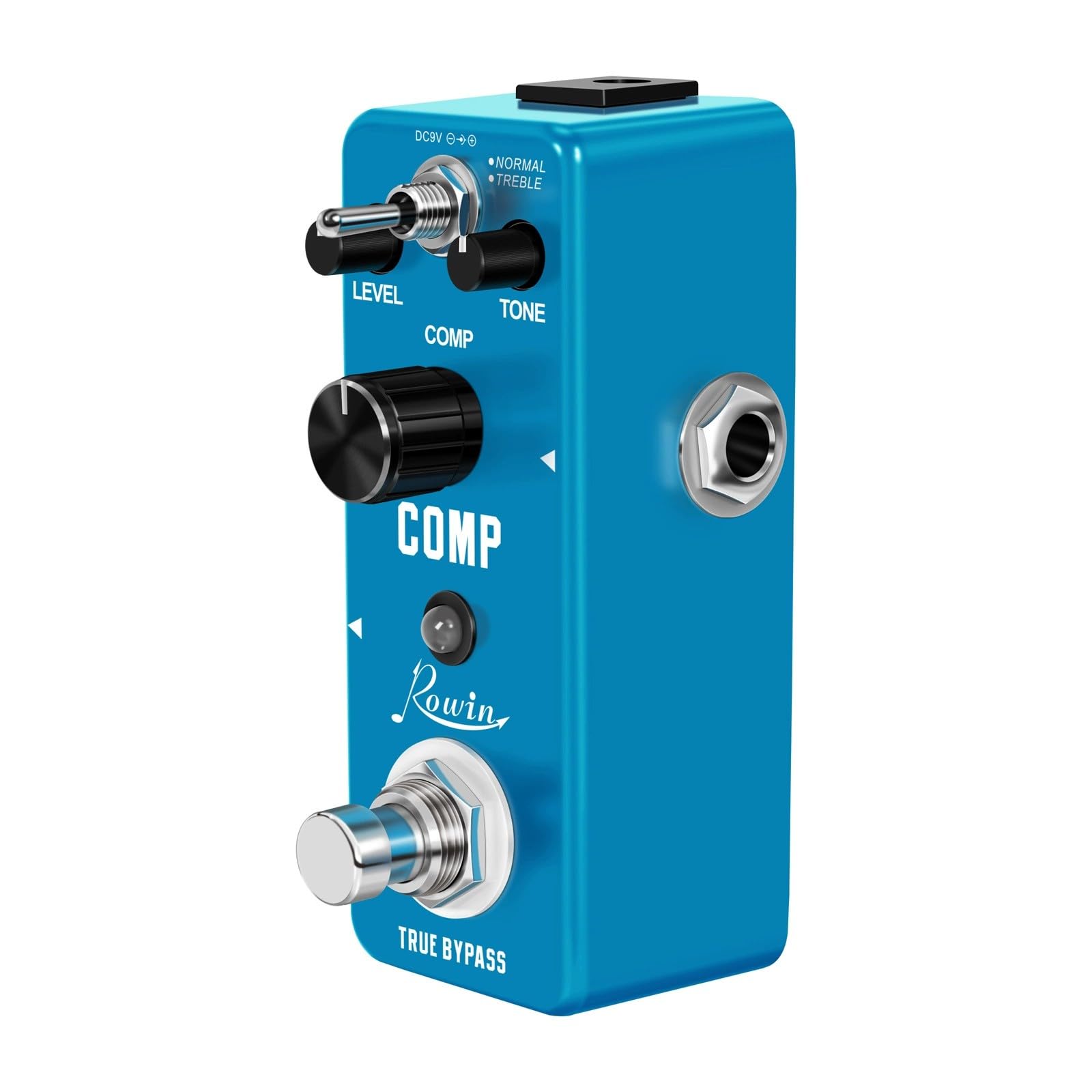Compact Optical Compressor Guitar Pedal – Rowin LEF-333 COMP with Smooth Attack/Decay, True Bypass, Metal Shell – Preserves Transients for Clean Sustain