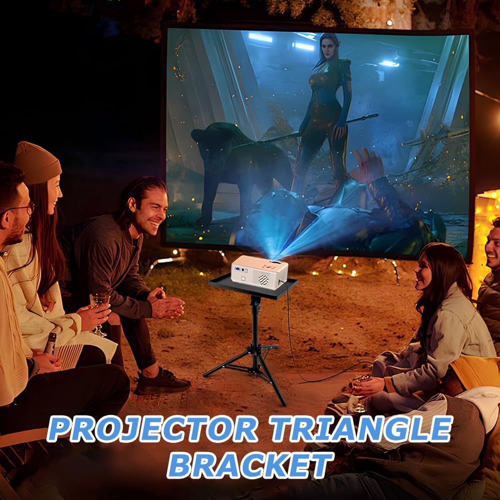 Portable Projector Tripod Stand, 21‑44 Inch Height‑Adjustable Floor Stand