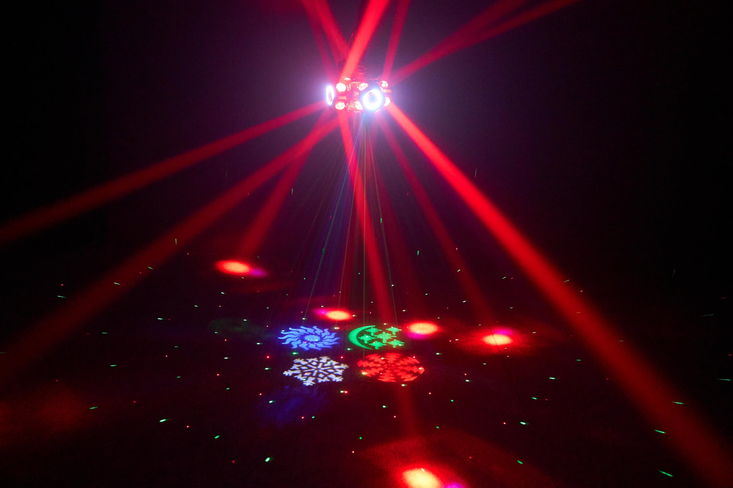 Moving Head DJ Lights 180W LED with 4 Rotating Head,16X10W RGBW 4-in-1 Multiple Effects Changing,21CH DMX-512/Sound Activated for Christmas KTV Wedding