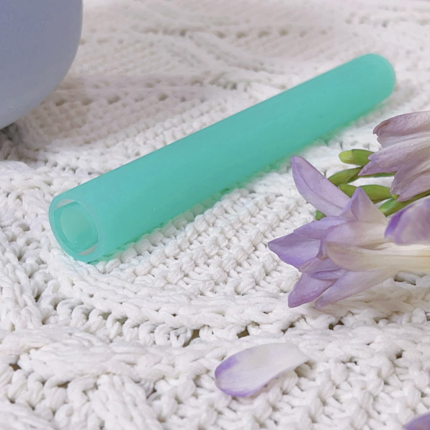 UPCEED Singing Bowl Mallet Hollow Acrylic Silicone Rubber Striker Mallet for Playing Quartz Crystal Singing Bowls with Bundle Pocket(Blue)