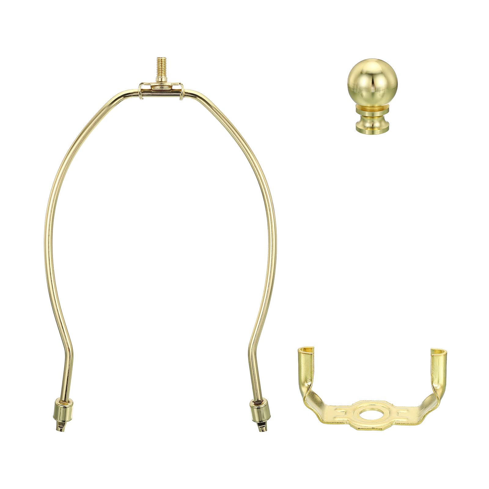 PATIKIL 8 Inch Lamp Harp Kit with Finial, 1 Set Gold Bracket Holder