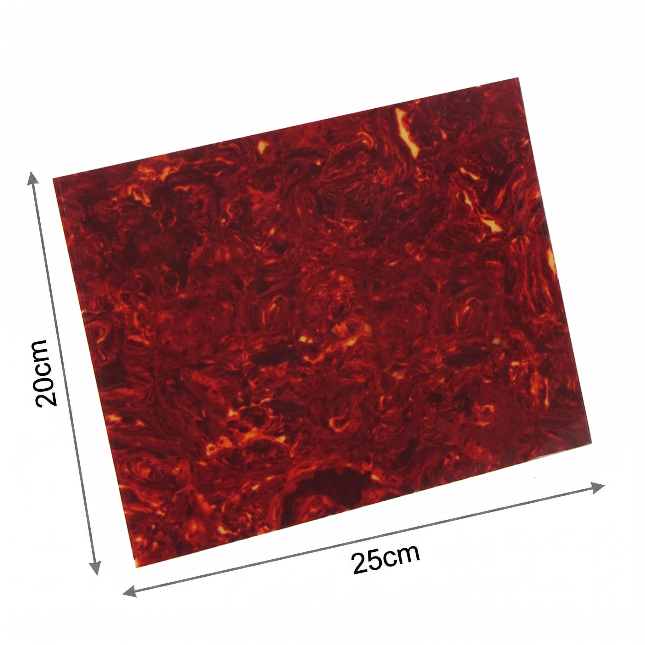 25x20cm Self-Adhesive Acoustic Guitar Pickguard Sheet, Blank DIY Scratch Plate Material Red Tortoise