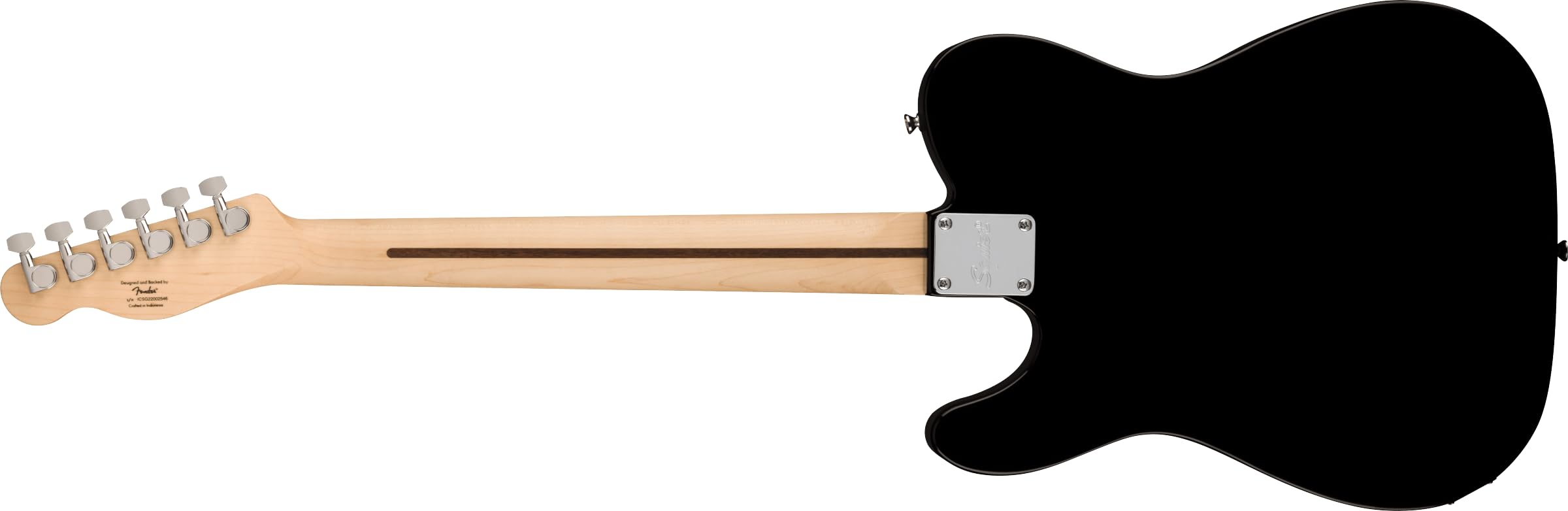 Fender 0373452506 Squire Sonic Telecaster Electric Guitar, Black, Maple Fingerboard