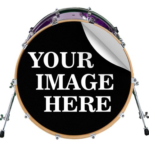 Custom Bass Drum Decal – Personalized Custom Stickers for Drums, Full Color Logo Band, Bass Drum Head Wrap, Easy Apply & Remove for Professional or DIY Kits, Made in USA