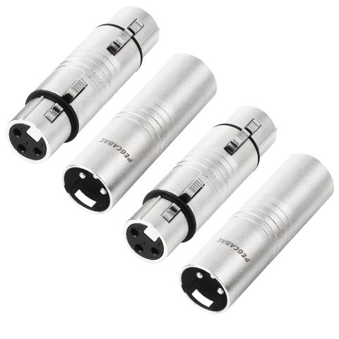 4 Pack (2 Pair) XLR Male to Male & XLR Female to Female 3PIN Adapter